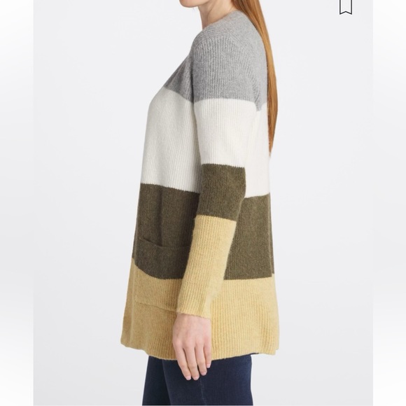 Pink Clover Color-block stripe cardigan size small - Picture 2 of 7